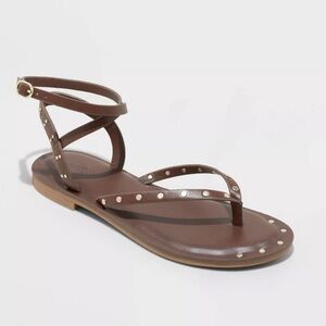 Brown‎ Studded Sandals